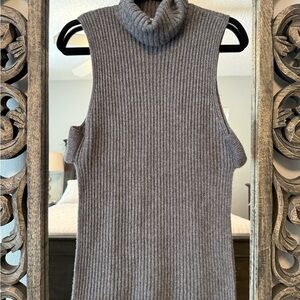 Autumn Cashmere Charcoal Sleeveless Turtleneck Sweater